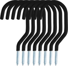 Fahrradhaken Set 8 Stück Schwarz PVC Beschichtung für Wandhalterung