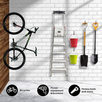 Fahrradhaken 8er Set PVC-beschichtet Schwerlast Wandhalterung Schwarz