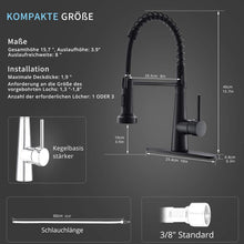 Schwarzer Küchenarmatur Wasserhahn mit Brause