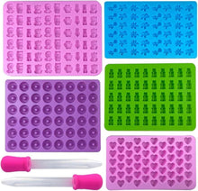 Silikonformen Gummibärchen Herz Dino Donut Löwe Katze形 5er Set