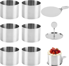 Dessertringe Rund 7,5cm Edelstahl - Set mit Presse & Heber