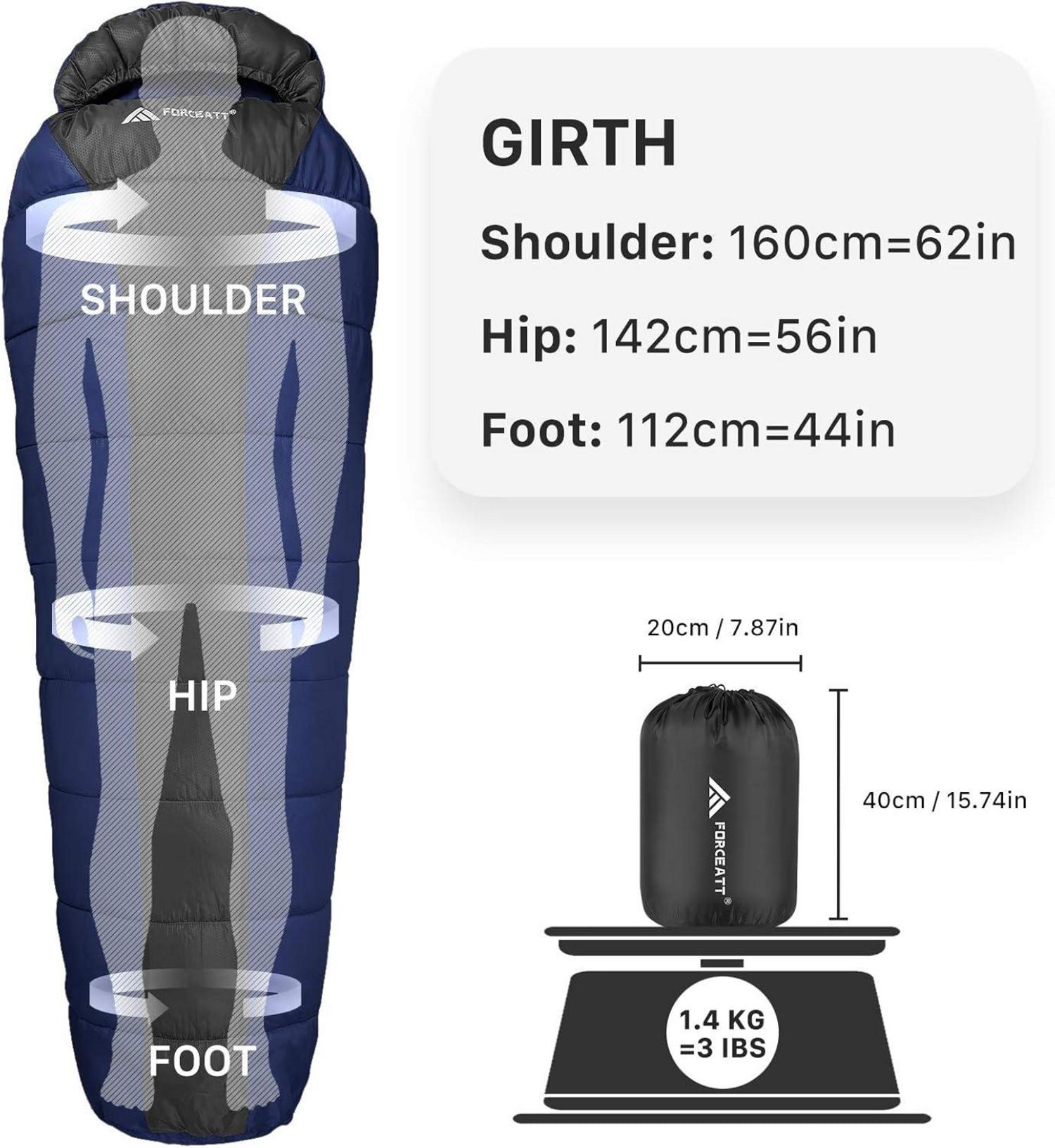 Forceatt Schlafsack für Erwachsene