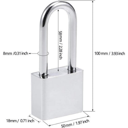 Vorhängeschloss Lamondre 50mm mit 4 Schlüssel, langer Bügel
