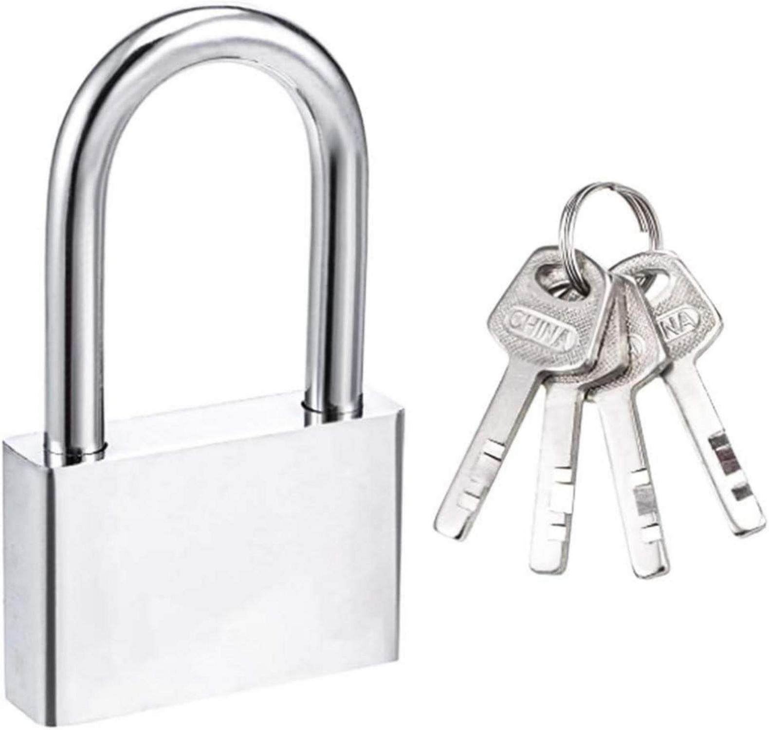 Sicherheits-Vorhängeschloss 50mm mit 4 Schlüssel, langer Bügel 8mm