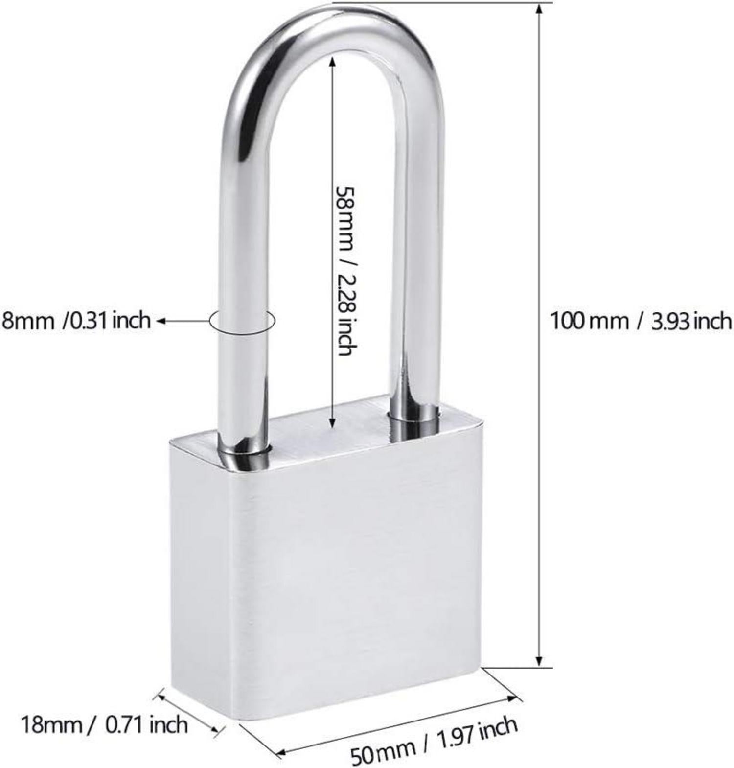 Vorhängeschloss Lamondre 50mm mit 4 Schlüssel, langer Bügel