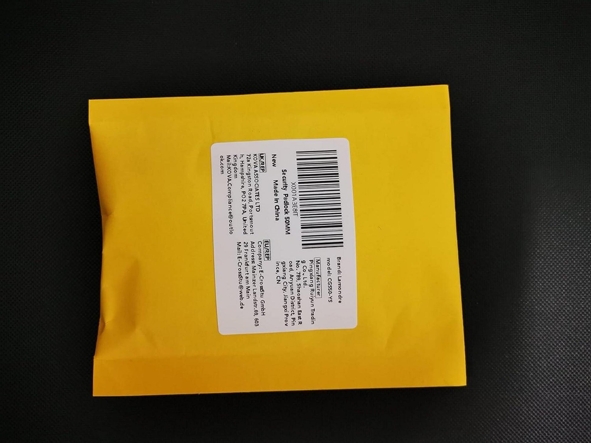 Vorhängeschloss 50 mm mit 4 Schlüsseln, langer Bügel 8 mm, Sicherheits-Diebstahlschutz