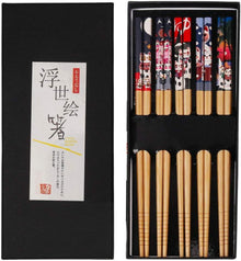 Essstäbchen 5 Paar Japanisch Sushi Bambus Spülmaschinenfest Luxuriöser