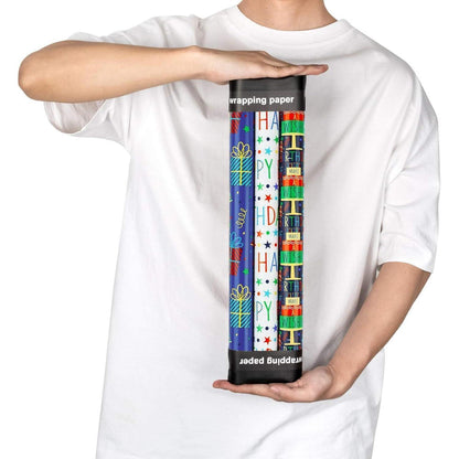 RUSPEPA Geschenkpapierrolle 3 Geburtstagsdesigns 43.2x305cm