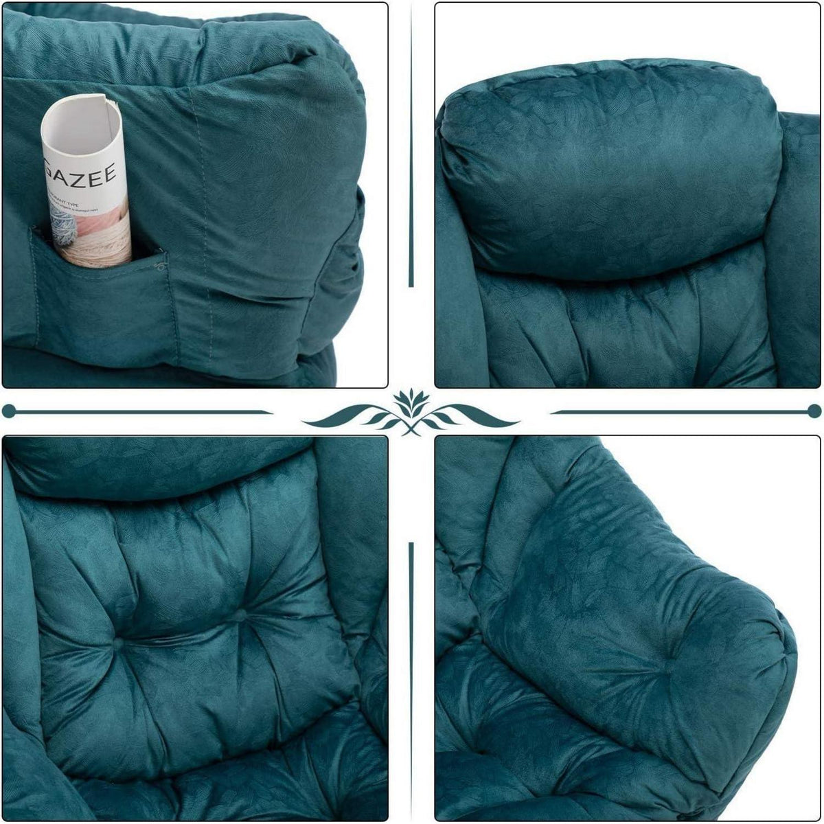 Ohrensessel Relaxsessel Blau Grün – Bequemer Lesesessel