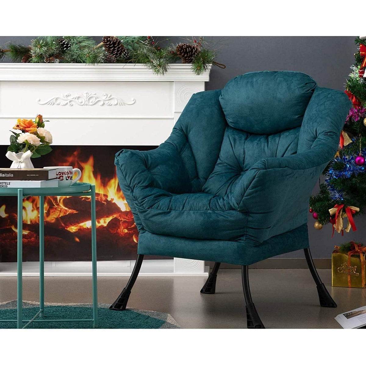 Ohrensessel Relaxsessel Blau Grün – Bequemer Lesesessel