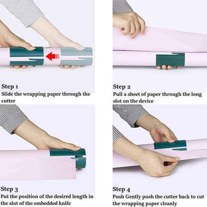 ProLeo Geschenkpapier Schneider - 3 Stück Weihnachten Papierschneider mit Clips Werkzeug
