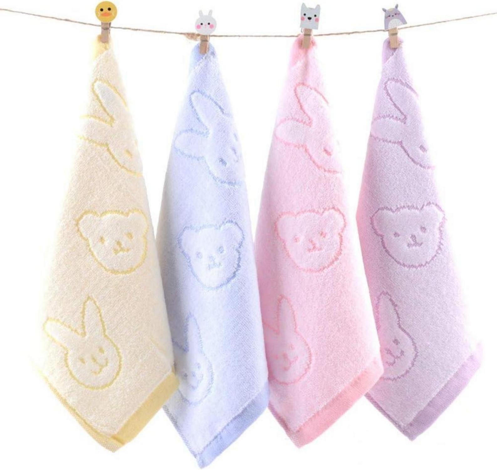 4er Pack Baumwolle Gästetücher Cartoon Kinder Baby Handtücher