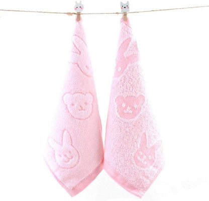 Loialpupy 4er Pack Baumwolle Gästetücher 25x25cm gelb pink blau lila Cartoon Baby Handtücher