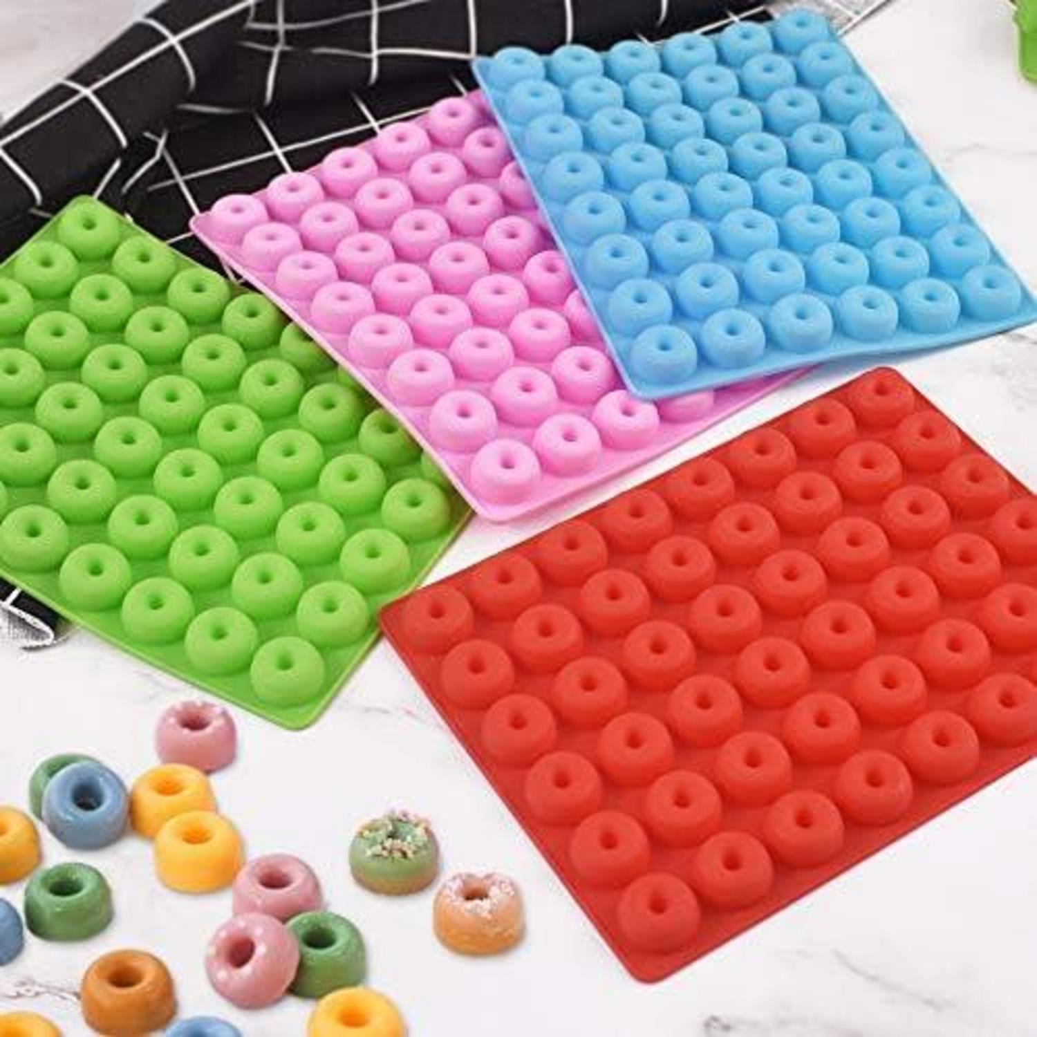 Mini Donut Silikonform 48 Kavitäten Antihaftbeschichtet lebensmittelecht 4er