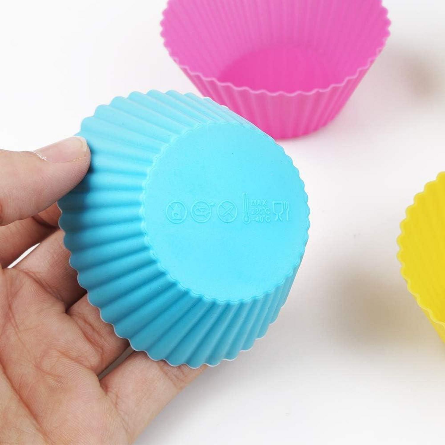 48er Packung Silikon-Backförmchen, antihaftbeschichtet, lebensmittelechtes Silikon, Cupcake-Förmchen - 8 Farben