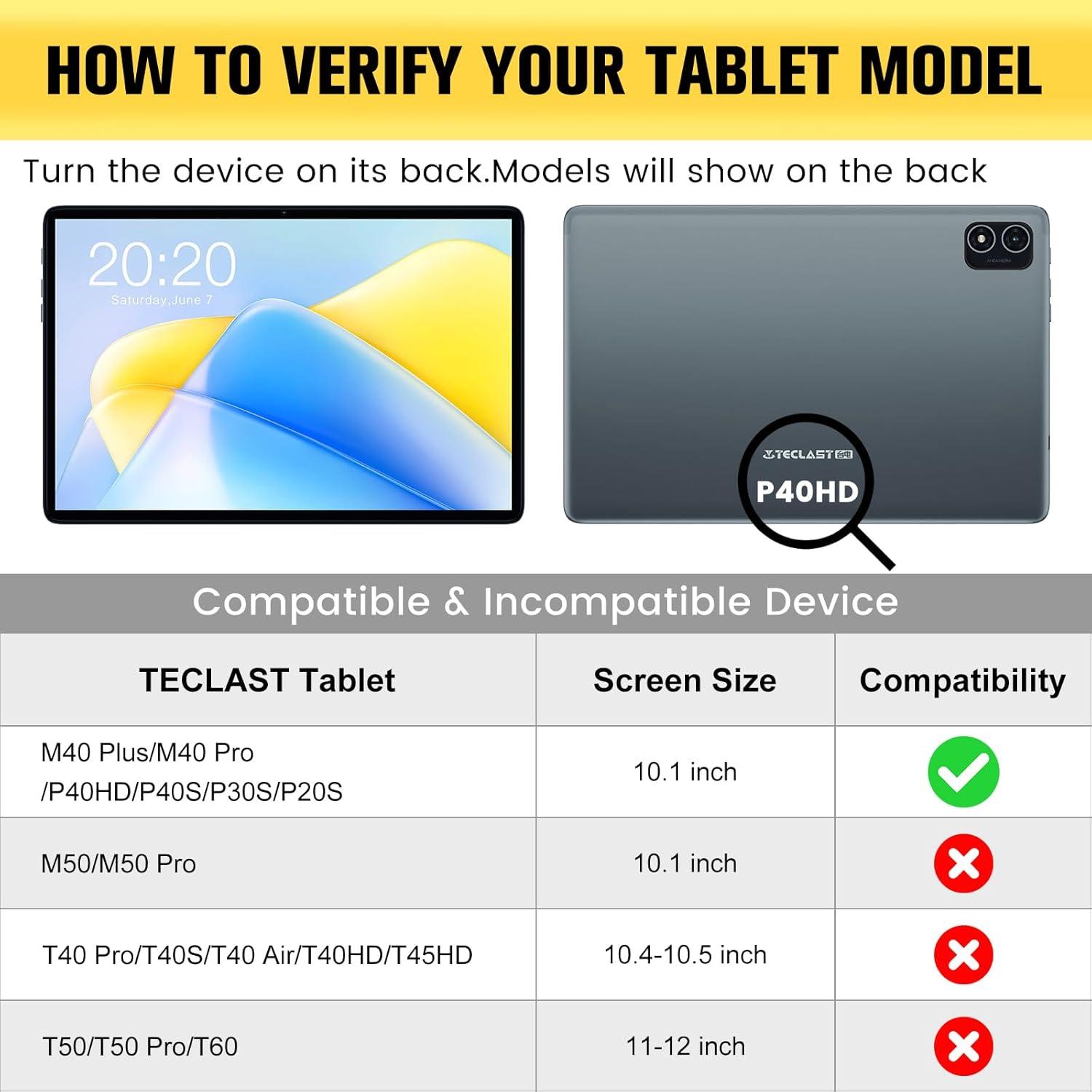 Schutzhülle für Teclast 10 Zoll Tablet - Multi-Winkel-Ständer, Tasche