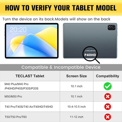 Schutzhülle für Teclast 10 Zoll Tablet - Multi-Winkel-Ständer, Tasche