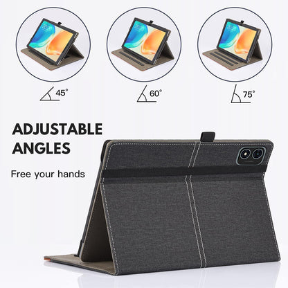 DLveer PU Leder Tablet Hülle Teclast P40HD/P40S 10 Zoll - Multi-Winkel-Ständer & Tasche, Schwarz