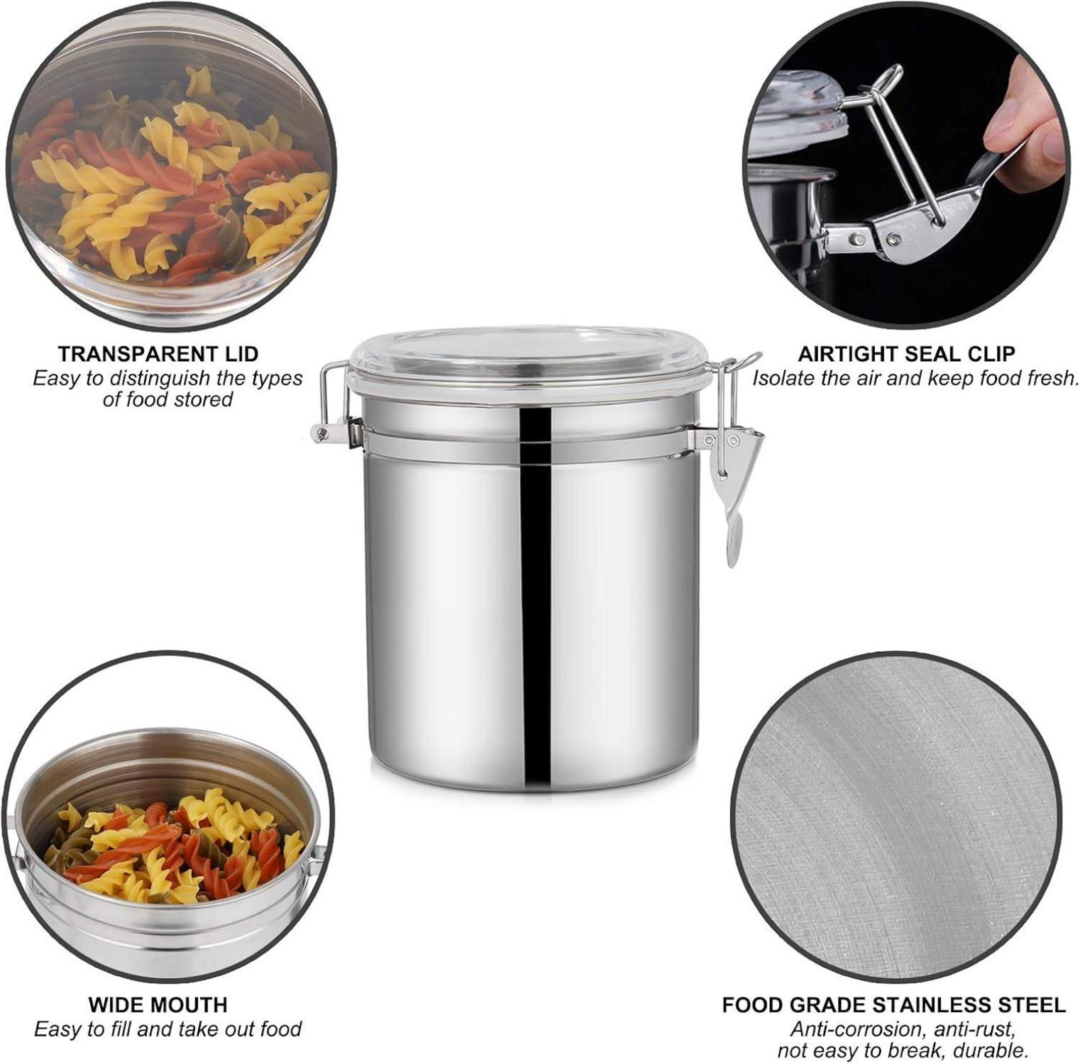 Vorratsdosen Edelstahl Set Luftdicht Aufbewahrung Küche 28-65oz
