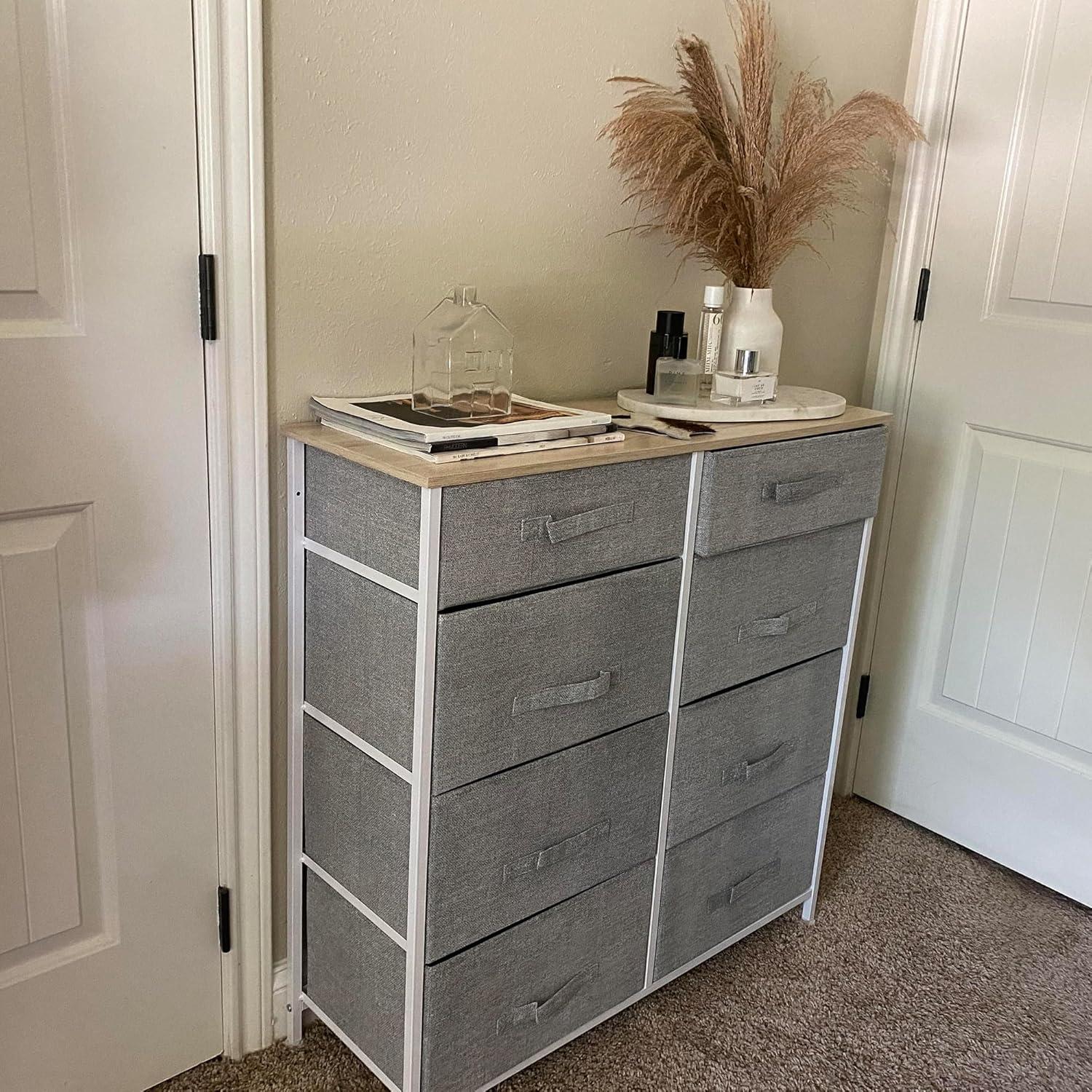YITAHOME Kommode Schrank 8 Schubladen Stoff Modern Schlafzimmer