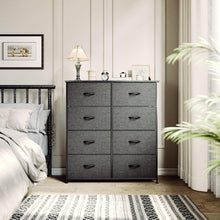 YITAHOME Kommode mit 8 Schubladen Stoff Industrial Stil