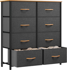 YITAHOME Kommode mit 8 Schubladen Stoff Industrial Stil