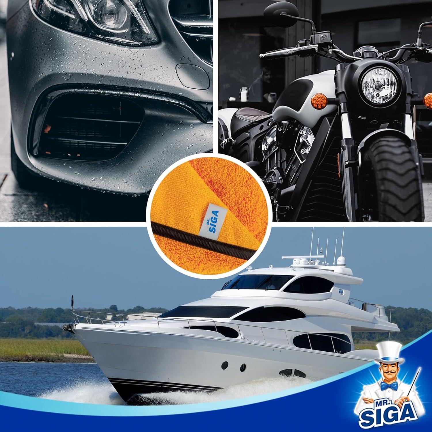 MR.SIGA Professional Premium Mikrofaser Handtücher für Haushaltsreinigung und Autowäsche 40x60 cm 6er Pack