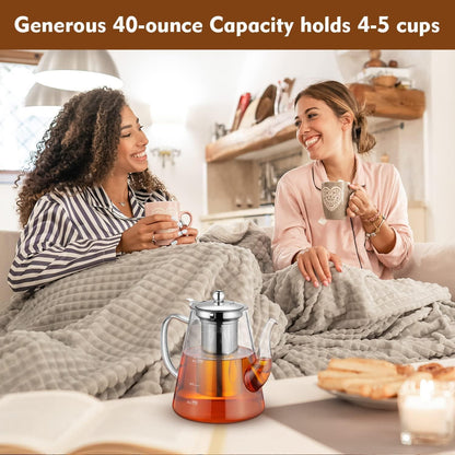 Teekanne Glas Zpose 1200ml mit Siebaufsatz hitzebeständig