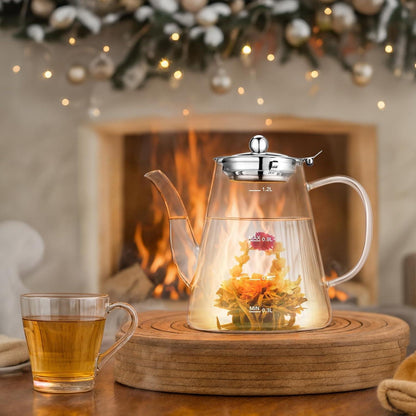Teekanne Glas Zpose 1200ml mit Siebaufsatz hitzebeständig