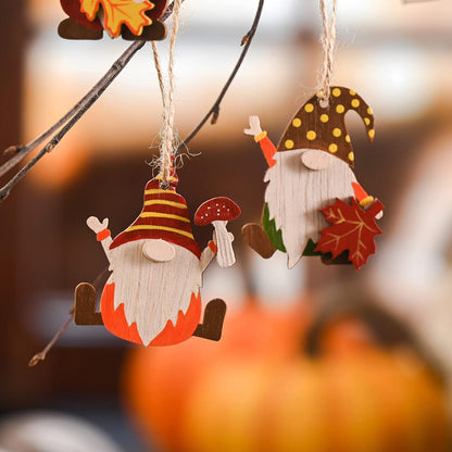 Herbstdeko Hänger Figuren Set 24 Stück 4.5-5.5cm Ahornblatt Pilz Zwerg Wichtel