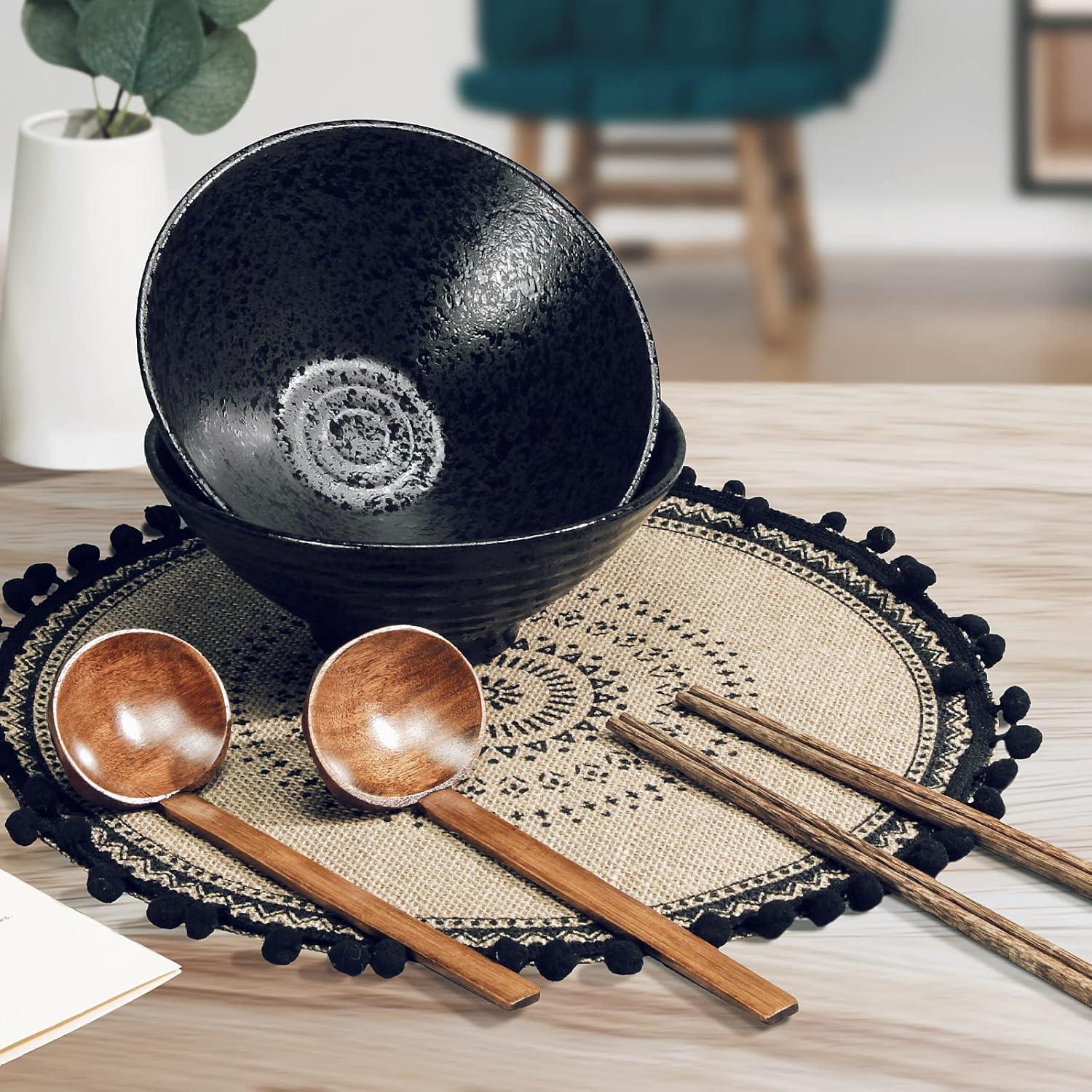 Japanische Ramen Schüssel Keramik 2 Sets 1000ml Vintage Bowl Udon Soba Pho