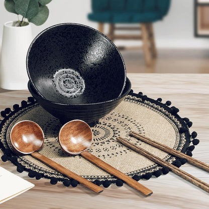 Japanische Ramen Schüssel Keramik 2 Sets 1000ml Vintage Bowl Udon Soba Pho