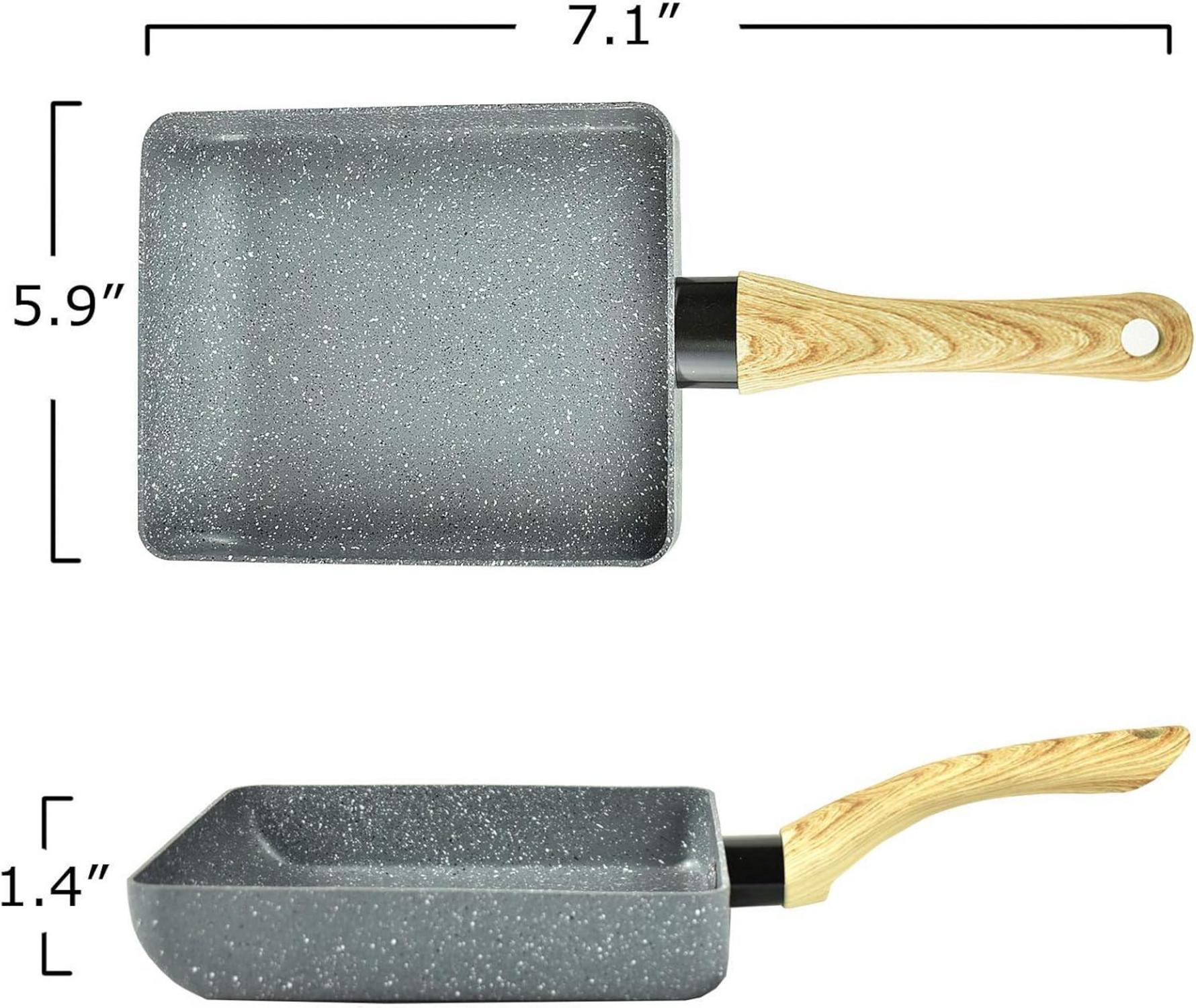 Japanese Tamagoyaki Omelette Pan Set with Silicone Spatula & Brush