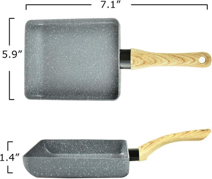 Japanese Tamagoyaki Omelette Pan Set with Silicone Spatula & Brush