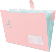 Dokumentenmappe A4 Erweiterbar Tragbar Faechermappe 6 Taschen Rosa