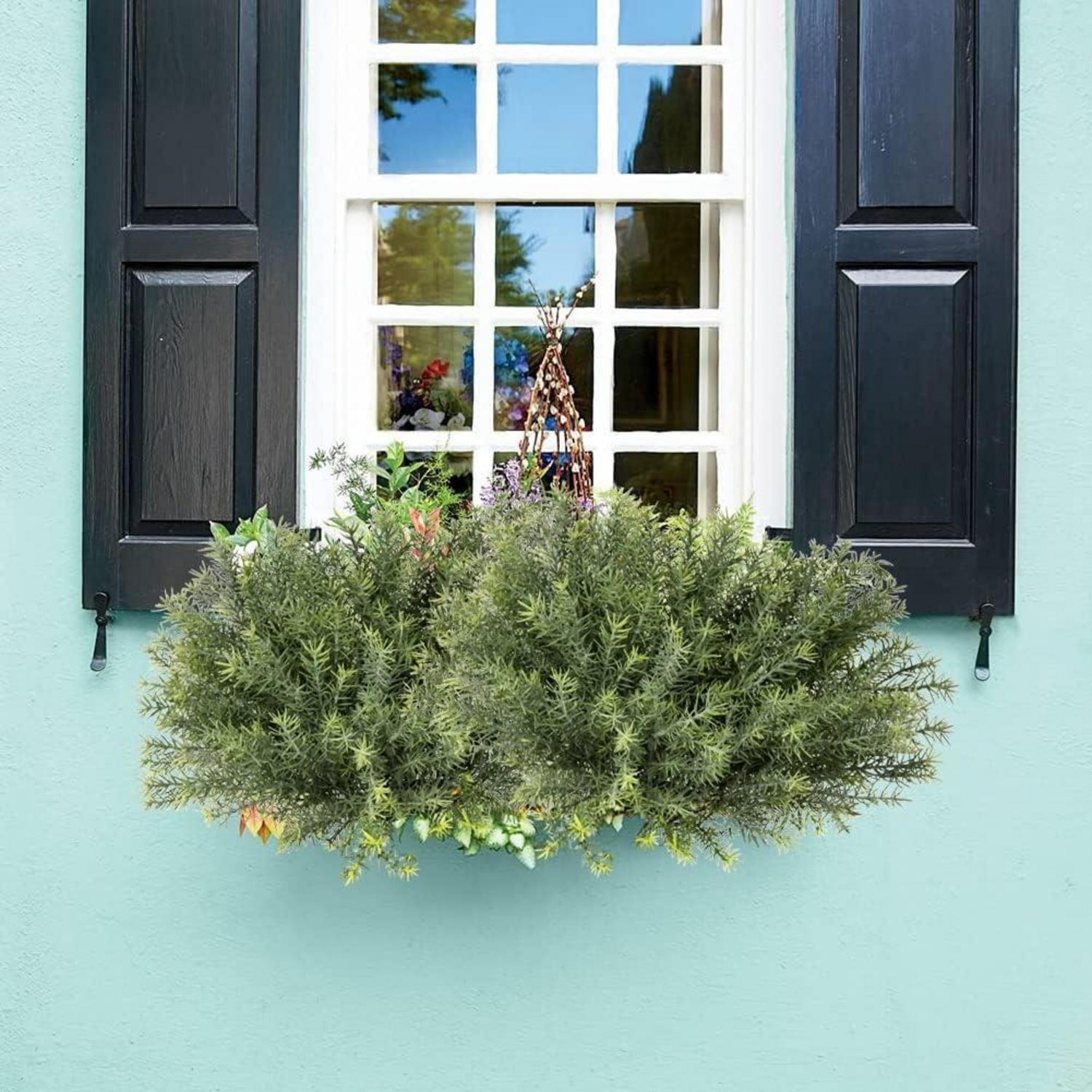 Kunstkraut Rosmarin grünes Blattspray 4er-Pack