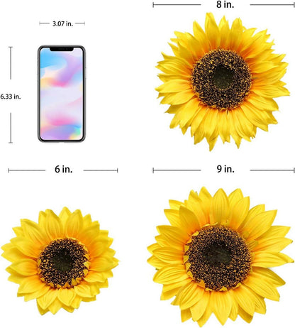Künstliche Sonnenblumen Set Groß Gelb Kunstblumen Deko 8