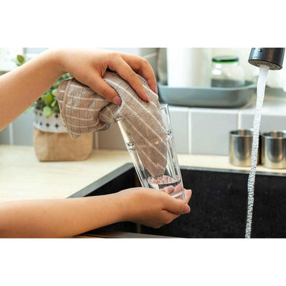 8er-Set Bambus Microfaser Geschirrtücher 45x65cm Khaki