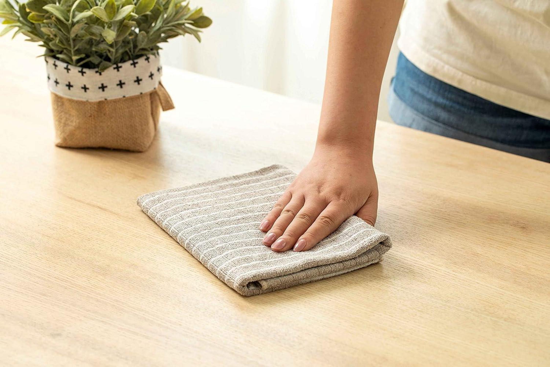 8er-Set Saugfähige Bambus Mikrofaser Küchentücher 45x65cm Khaki