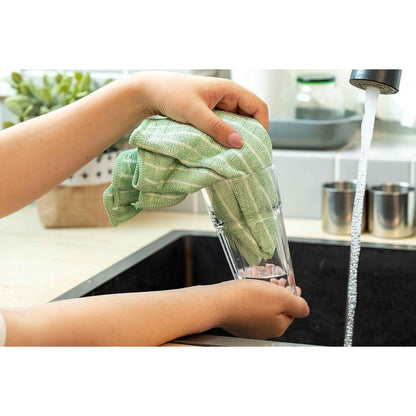 8er-Set Bambus Microfaser Geschirrtücher Grün 45x65cm