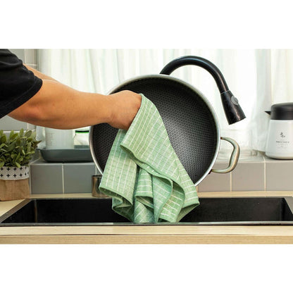 8er-Set Bambus Microfaser Geschirrtücher Grün 45x65cm