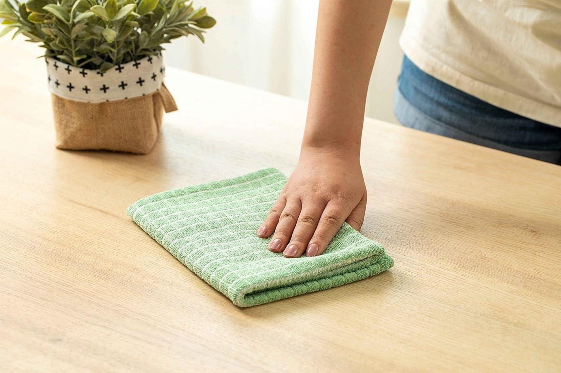 8er-Set Grüne Bambus Effektive 45x65cm Microfaser Tücher