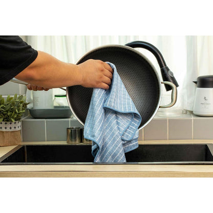 8er-Set Bambus Mikrofaser Küchentücher Blau, Super