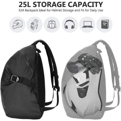ILM Motorradrucksack Wasserdicht Schwarz Große Kapazität