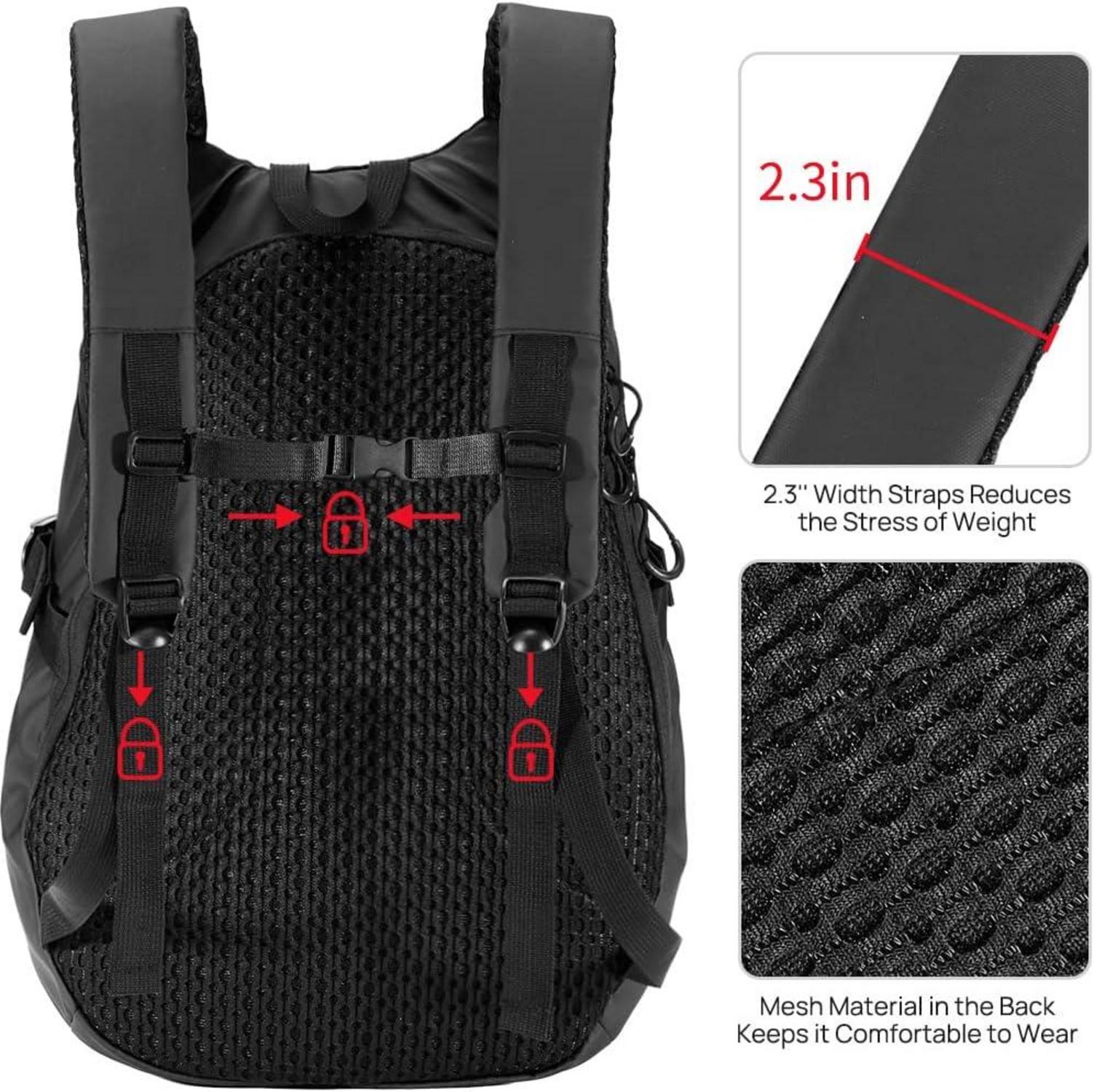 Motorradrucksack Wasserdicht Leichtgewicht Helmrucksack Schwarz