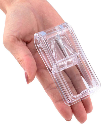 Tabletten Teiler transparent - mit Reinigungsbürste - kompakt & tragbar