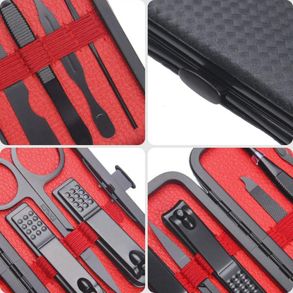 Maniküre Pediküre Set Edelstahl Nagelknipser Etui Ledertasche
