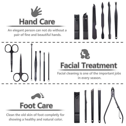 Maniküre Pediküre Set 18-teilig Nagelknipser Edelstahl