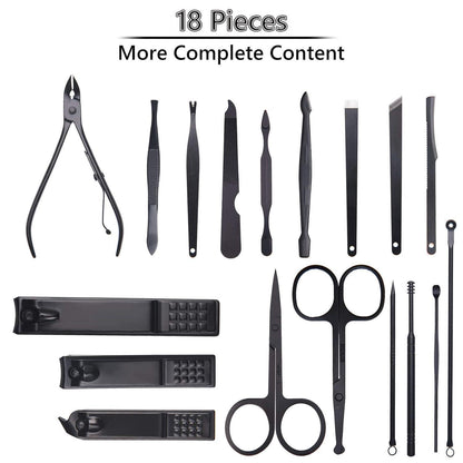 Maniküre Pediküre Set 18-teilig Nagelknipser Edelstahl