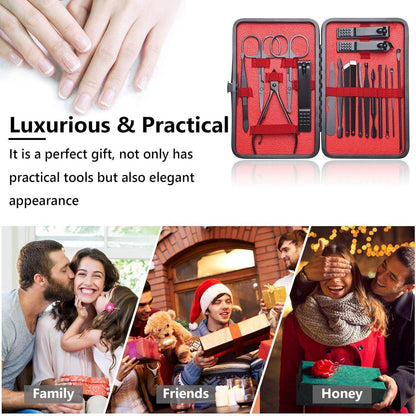 Maniküre Pediküre Set 18-teilig Nagelknipser Edelstahl